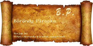 Böröndy Piroska névjegykártya