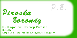 piroska borondy business card